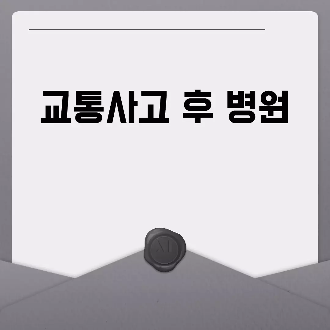 교통사고 후 병원 방문 방법