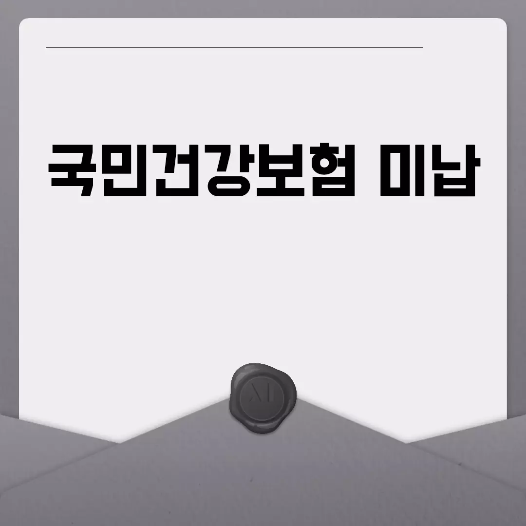 국민건강보험 미납 시 주의사항