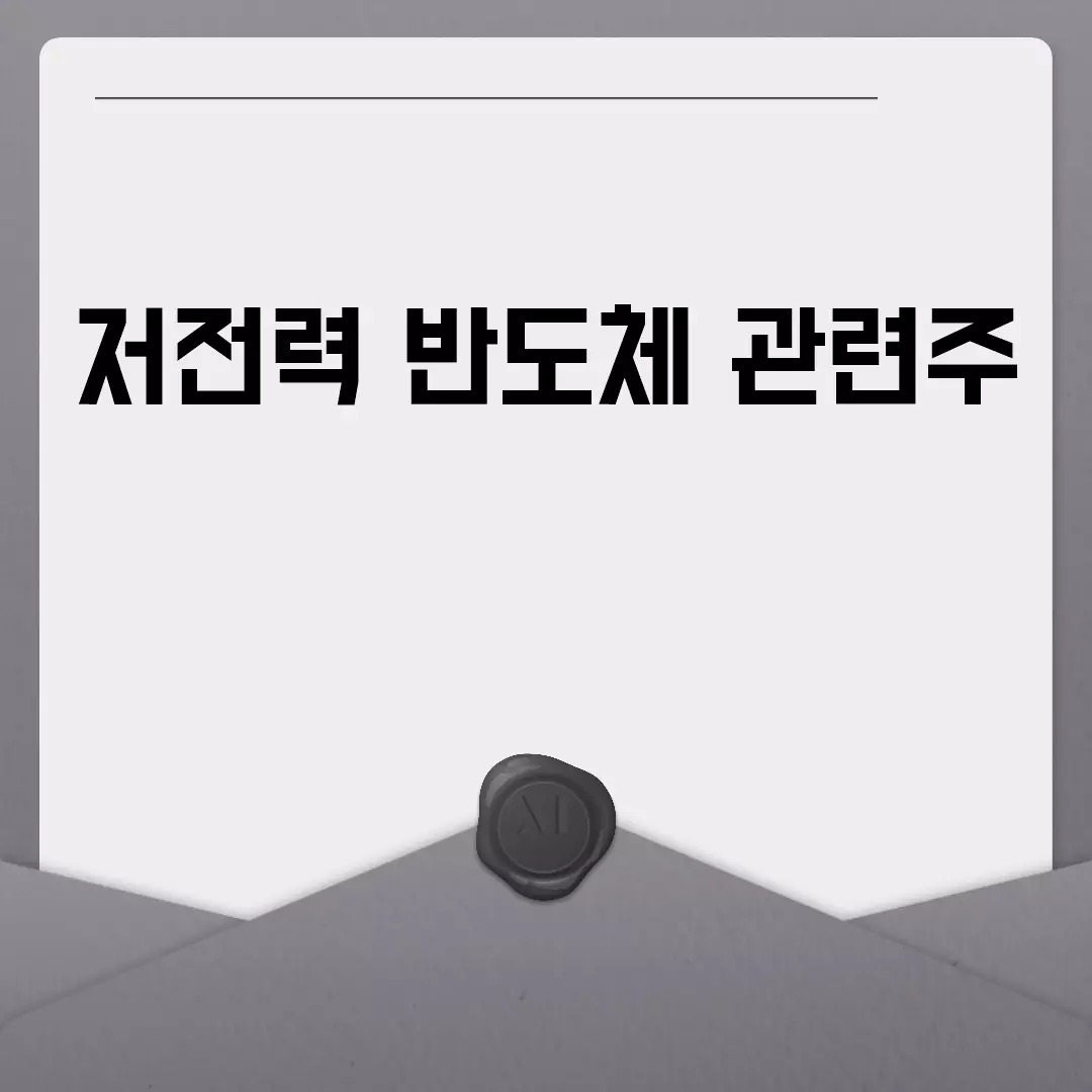 저전력 반도체 관련주 투자 전략