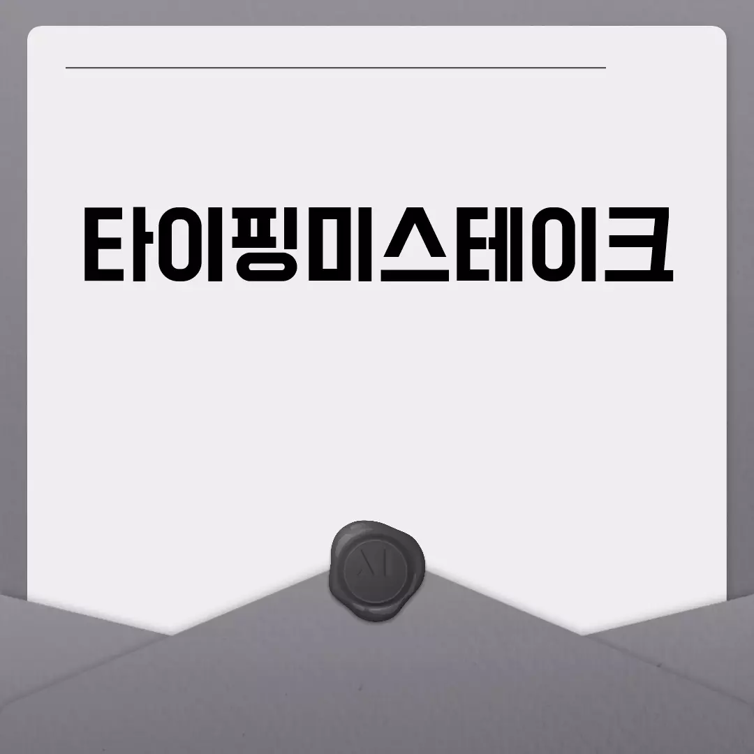 타이핑미스테이크 방지와 교정 방법