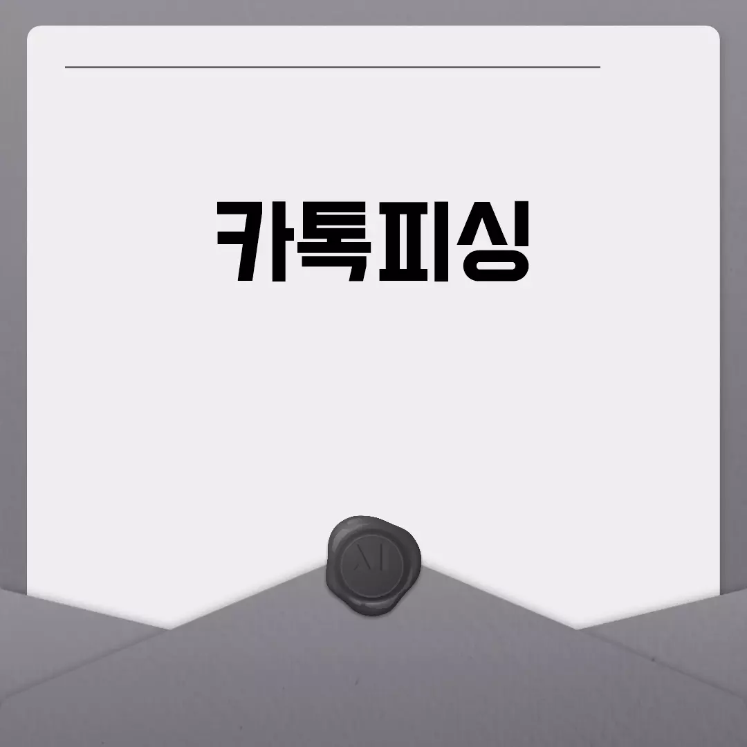 카톡피싱 예방법과 구별방법